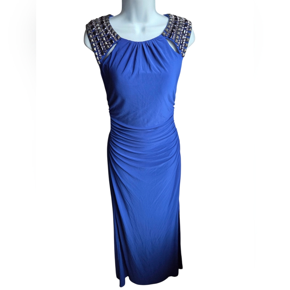 Laundry by Shelli Segal Blue Bodycon Maxi Dress Size 2 - Picture 1 of 5